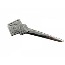 Deluxe Scottish Thistle Kilt Pin with Chrome Finish